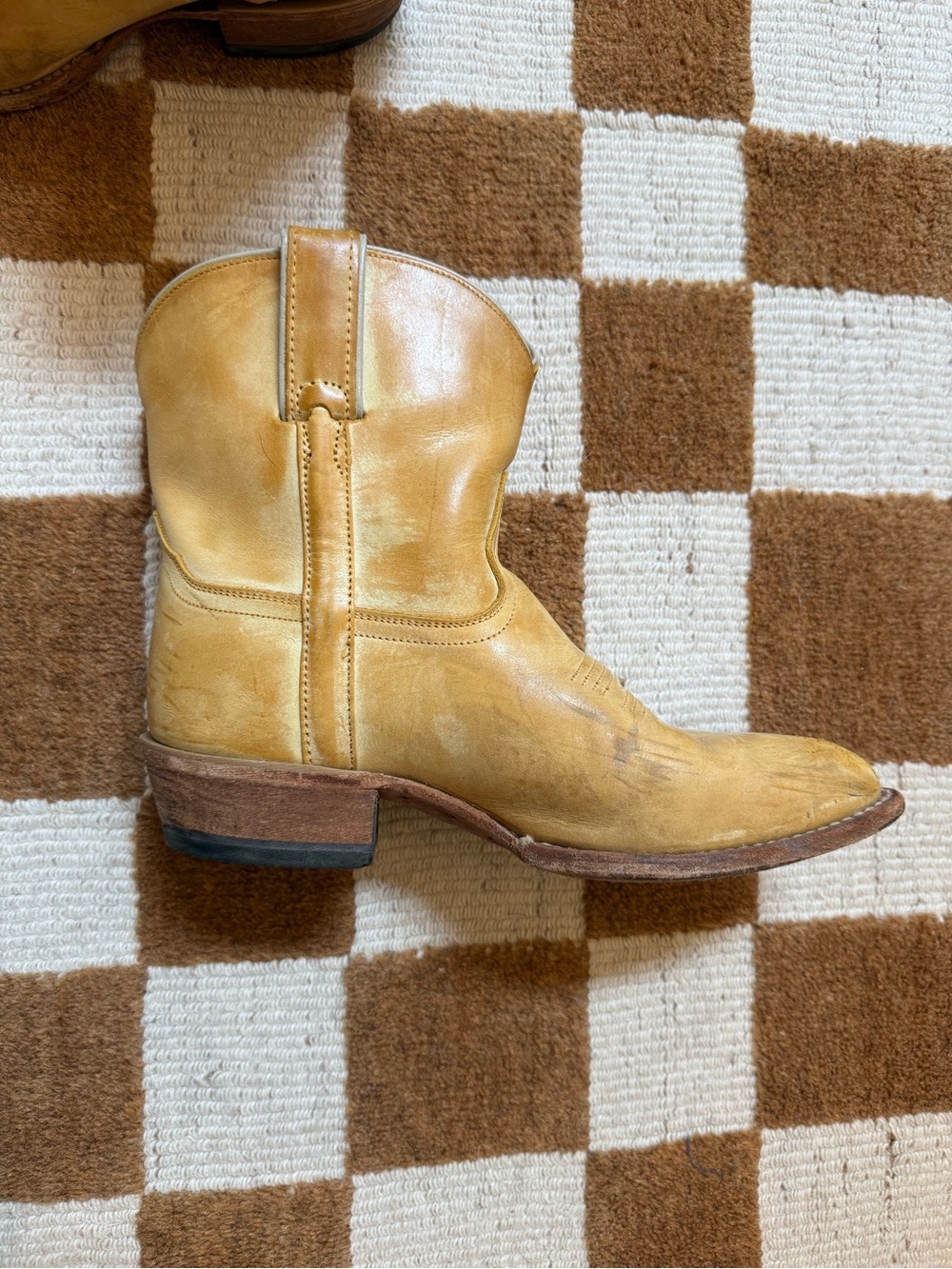 Frye Honey Tan Leather Western Cowboy Boots - Picture 5 of 12